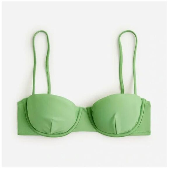J.CREW Balconette Underwire Bikini Top 36A Rustic Willow Green *NEW* - Picture 1 of 4
